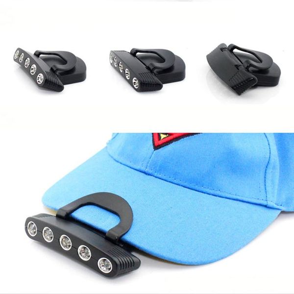

headlamps 50pcs/lot 5 led headlight headlamp cap hat torch head light lamp outdoor fishing camping hunting clip-on super bright