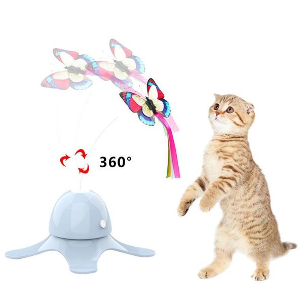 

cat toys toy electric rotating glowing butterfly funny dog pet intelligence trainning tool kitten interactive