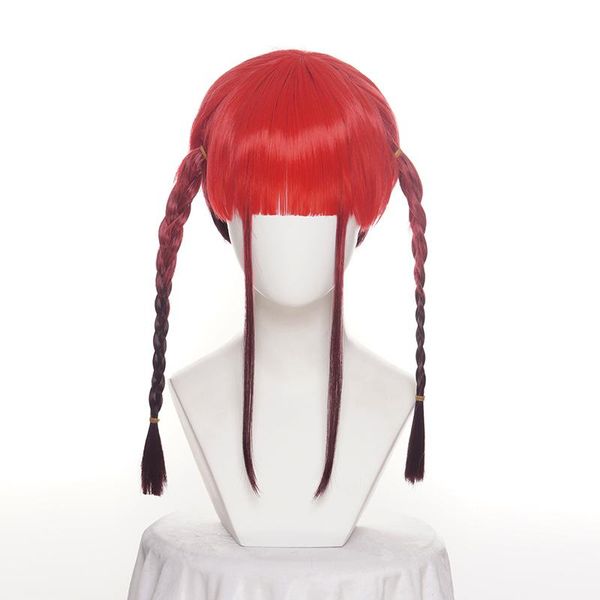 

synthetic wigs ssss.dynazenon chise asukagawa cosplay gradient red hair halloween role play party cos props+ wig cap, Black