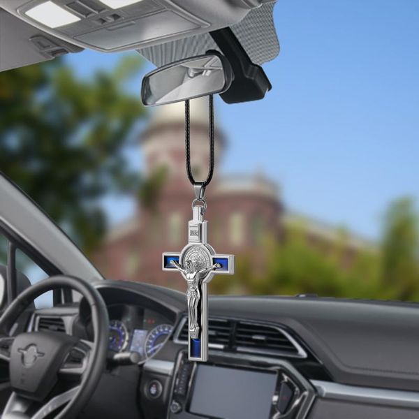 

interior decorations metal jesus figurine cross crucifix automobiles decoration mirror hanging pendant auto decor ornament accessories