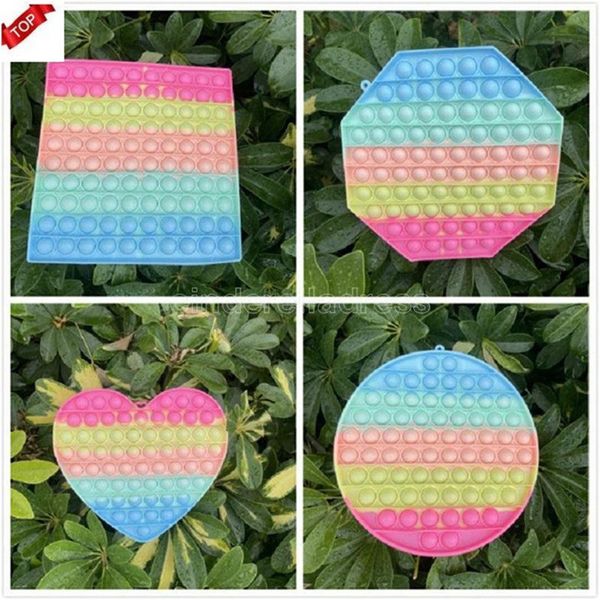 

big size 20cm rainbow funny fidget toy antistress toys for children push bubble sensory autism special needs anxiety stress gifts