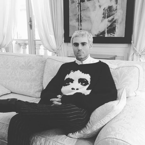 

fashiondemon /erd's melancholy rich second generation archive lou reed head disappeared wool short sweater, White;black