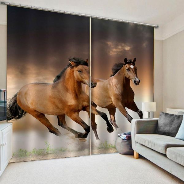 

po 3d curtains for living room window brown horse bedroom curtain & drapes