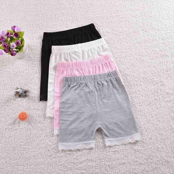 

summer girls shorts lace safty pant kids beach pants trousers childrens 2 10 year, Black