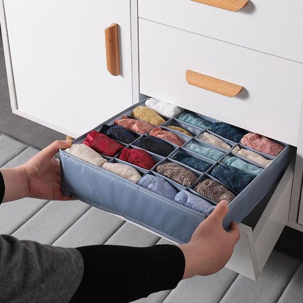 

grids washable underwear storage box foldable separated bras socks drawer organizer dormitory wardrobe closet divider case drawers