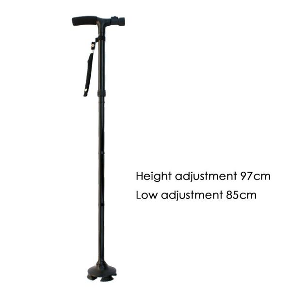 

trekking poles aluminum folding cane with led light lightweight portable stick for elder outdoor hiking walking