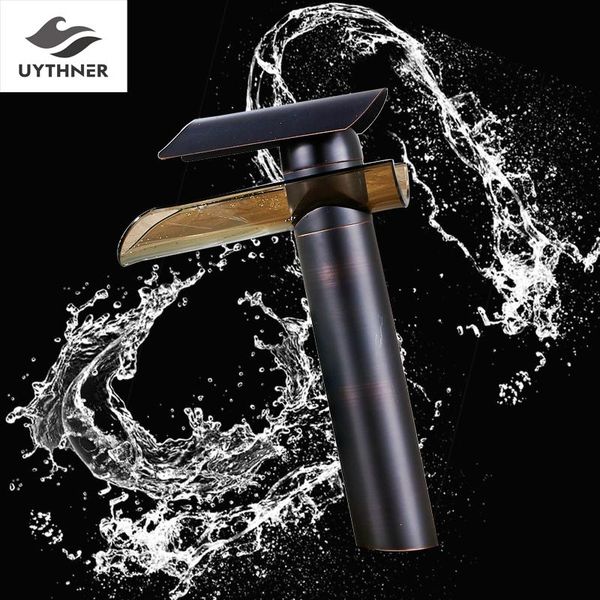 

bathroom sink faucets uythner ly arrival thiner basin fauct with brown glass mixer tap oil rubbed bronze finish
