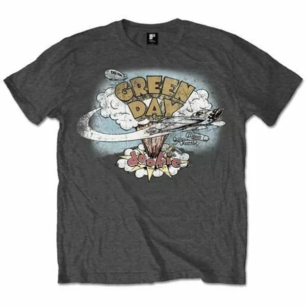 

green day t shirt dookie official grey mens tee classic punk rock new, White;black