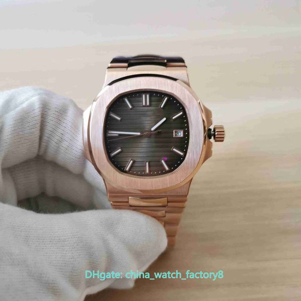 

mp maker watches 40mm nautilus 5711/1a-001 gray rose gold cal.324sc movement transparent mechanical automatic mens watch men's wristwat, Slivery;brown