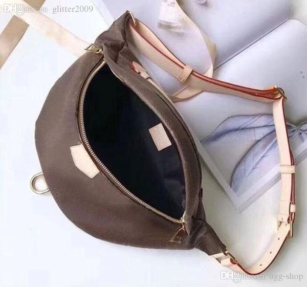 

m43644 real leather bumbag waistpacks women belt bag fashion zipper crossbody bag men sports waist bags date code brand waist bags wallets