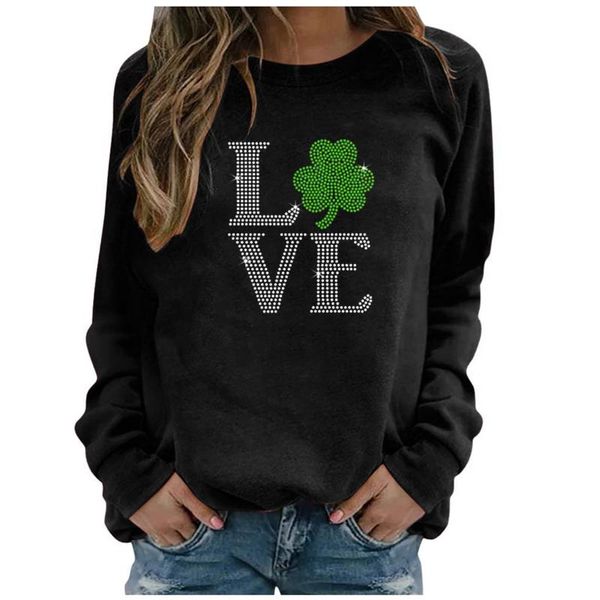 

women's t-shirt 2021 t-shirts fashion womens casual o-neck flower rhinestone long sleeve letter pattern loose all-match, White