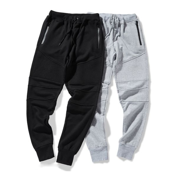 

chao brand dead fly street men's slim casual pants ninja jogging pleated leggings, Black