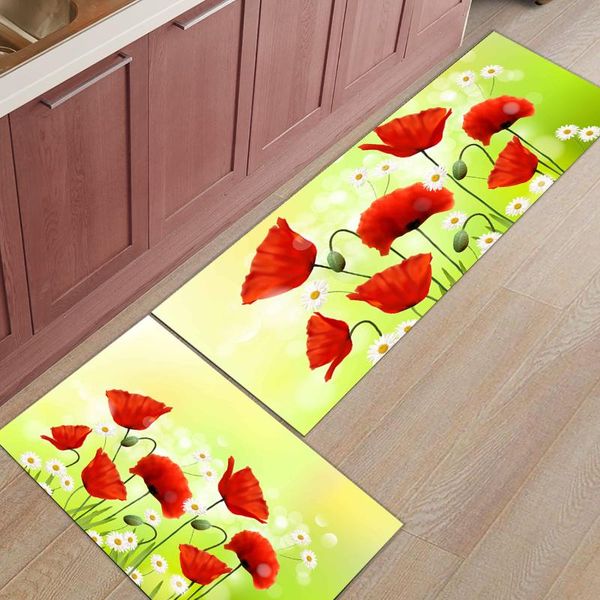 

carpets spring flower pattern kitchen mat home entrance doormat living room decor floor carpet bathroom anti-slip rug