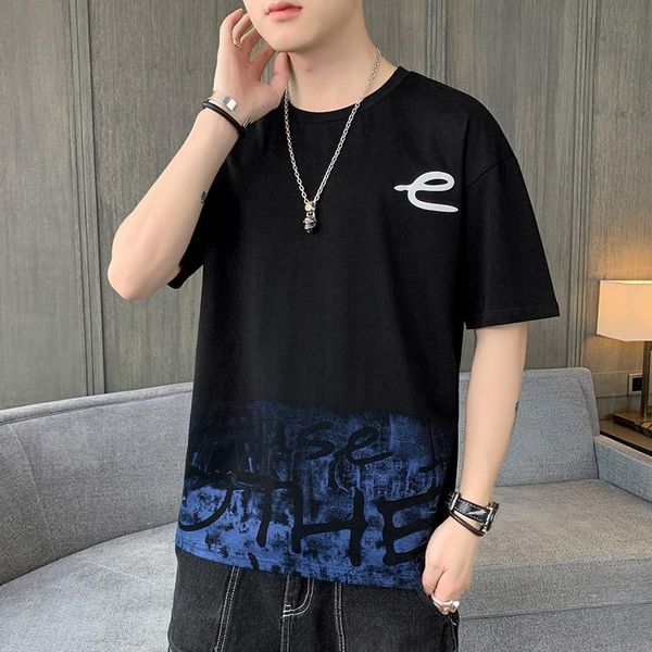 

men's t-shirts summer logo short sleeve t shirt big letter half men ins korean version all-match t-shirt 81123, White;black