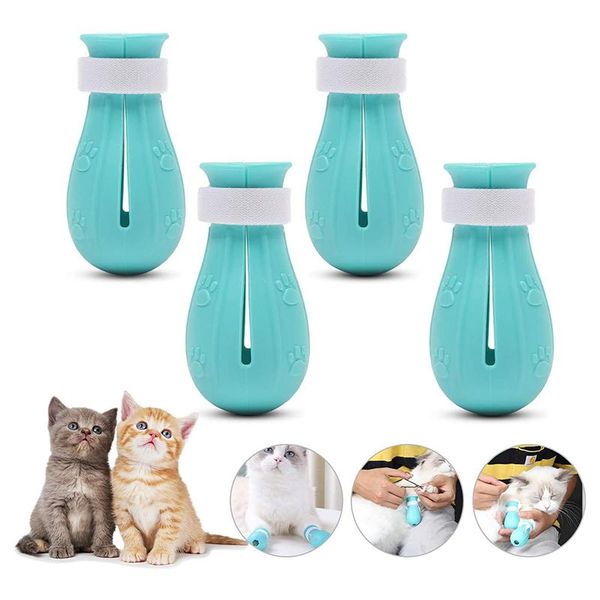 

cat costumes 4pcs bathing shower boots precaution scratch nail cover anti-scratch rubber gloves