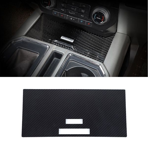 

front compartment decoration sticker for ford f150 15+ black carbon fiber interior accessories