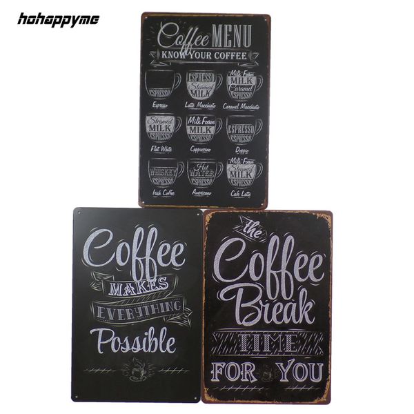 

hohappyme coffee sign decoration plaque metal vintage house art license poster cafe bar plates wall decor 20*30cm