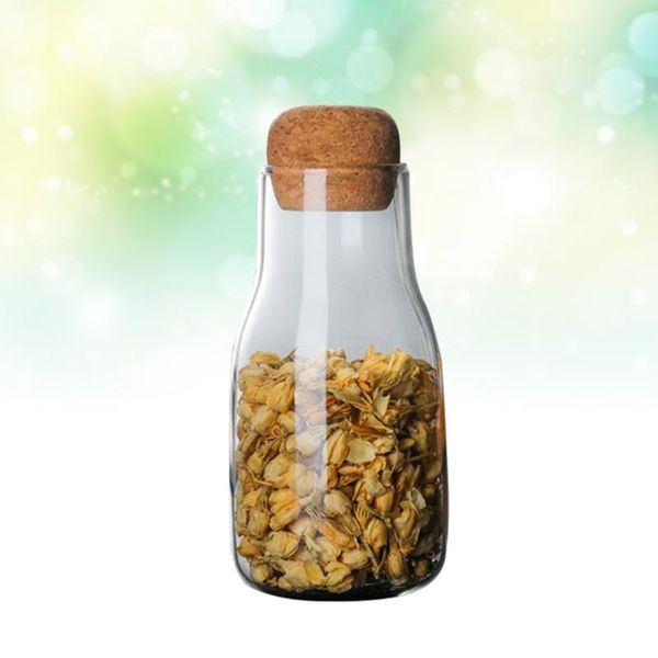 

storage bottles & jars transparent glass tank sealed flower tea dried fruit grains container with cork (150ml)