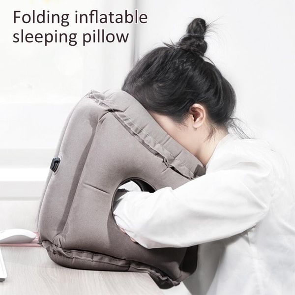 

pillow inflatable travel neck pillows head chin support cushion for car airplane office nap health care decorative