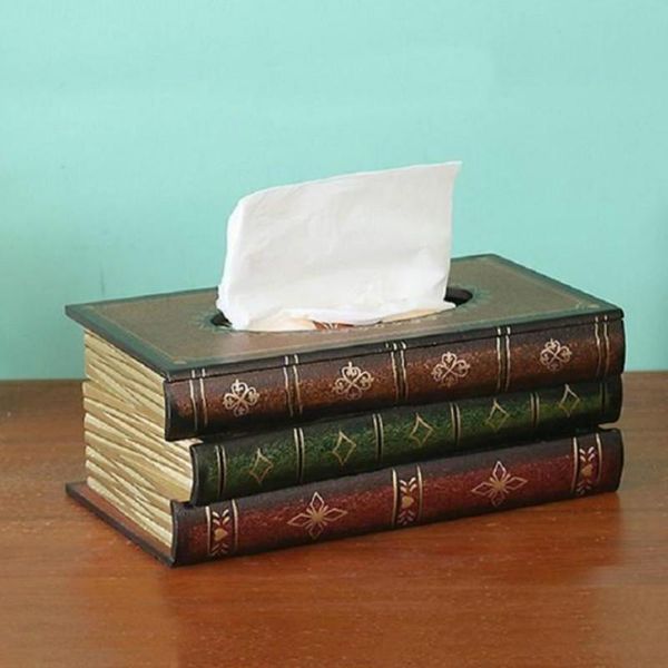 

tissue boxes & napkins retro style book type box creative living room office table decoration napkin rack home decor wf1112