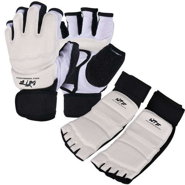 

taekwondo hand foot protector gear ankle brace support pad feet guard for mma ufc martial arts fight training sparring kung fu kickboxing, Blue;black