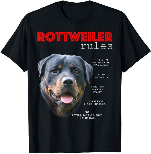 

funny rules for the owner of a rottweiler t-shirt size s-5xl, White;black