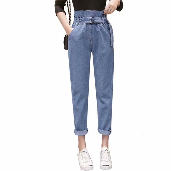 

women's jeans women pants summer woman loose haren mid waist wide leg ankle length ankle-length fitness harem denim 1qje, Blue