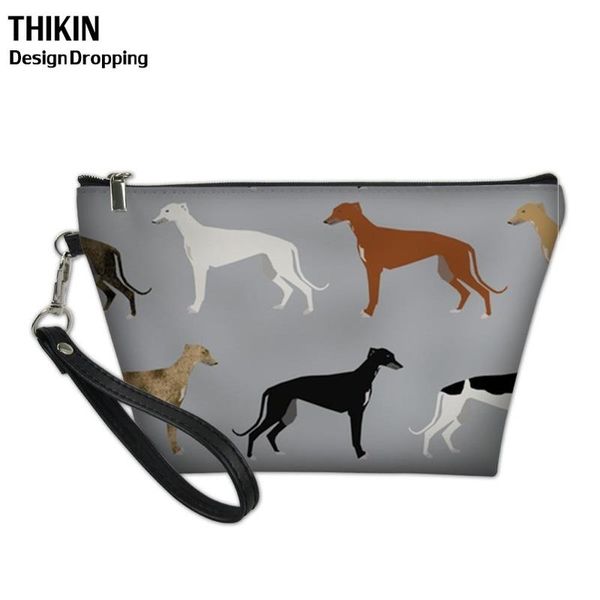 

greyhound dog 3d printing makeup bags women cosmetic bag girls cosmetics pouchs for travel make up drop 2021 & cases