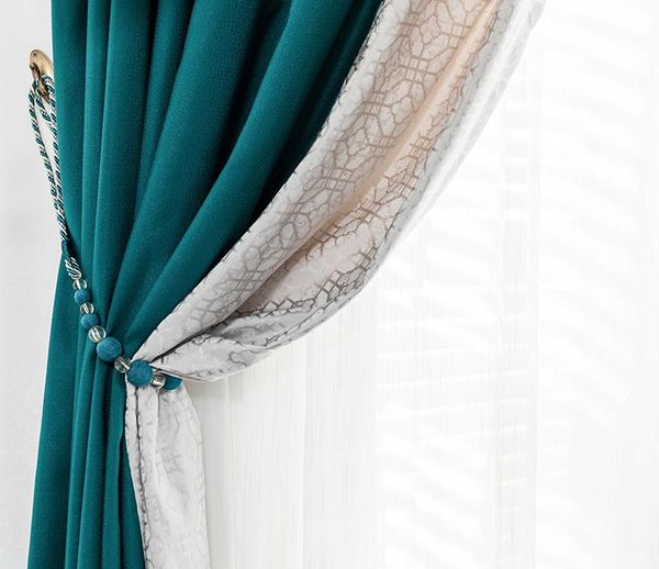 Занавесы Drapes Современный минималистский свет роскошные шторы спальня гостиная затенение экранов пользовательских крючков