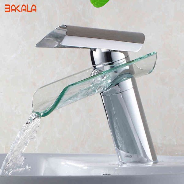 

bathroom sink faucets younger waterfall glass basin orb/chrome/nickel finished mixer tap faucet lh-8023 9xi3