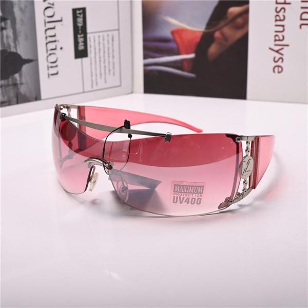 

sunglasses windproof goggles women fashion one-piece lens anti reflection steampunk sun glasses for female driving small face, White;black