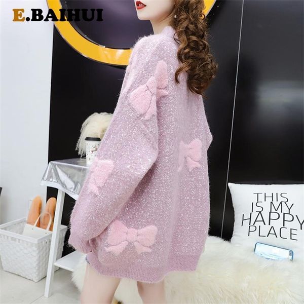 

ebaihui elegant autumn oversized sweater women solid loose knitted sweaters long sleeve pullover female jumper 210522, White;black
