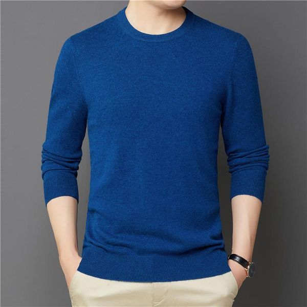 

men's sweaters cashmere sweater autumn & winter real 100% wool tees male o-neck knitwear t shirts long sleeved, White;black