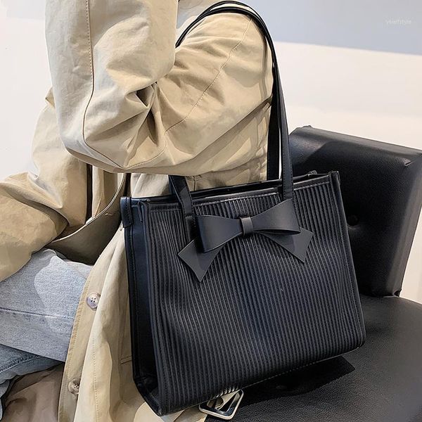 

evening bags high class fashion female shoulder bag solid stripes ol commute tote for women 2021 arrival