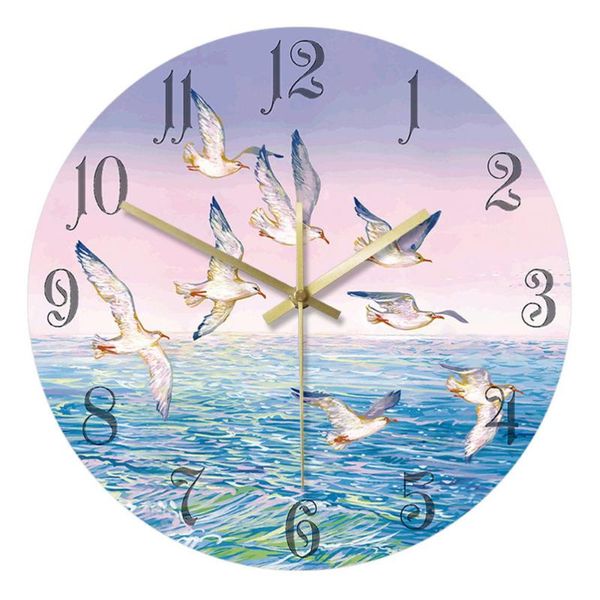 

wall clocks seagull pattern clock decoration round decorative battery
