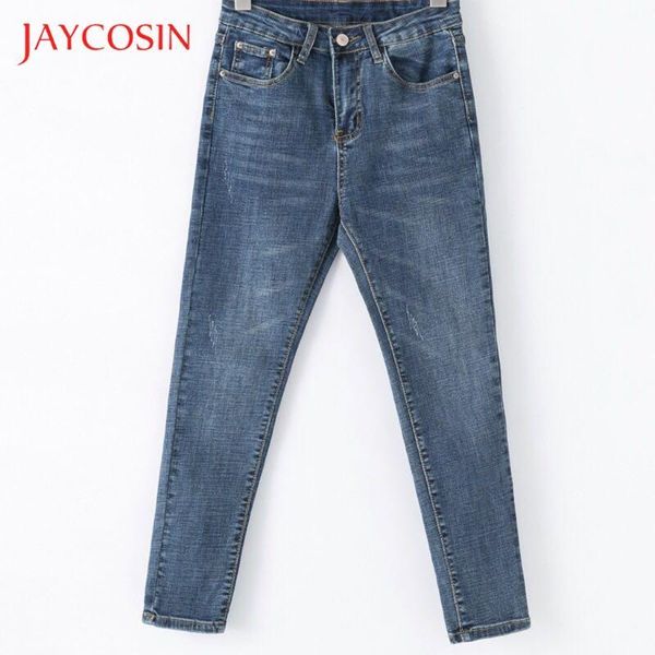 

women's jeans jaycosin jean woman summer stretch pants casual ankle-length denim skinny pencil high waist trousers 3 e6t0, Blue