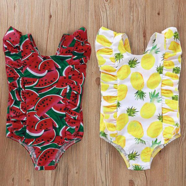

baby cute pineapple-print watermelon-print romper girl swimwear children swimsuits kids swimming infant child beachwear popualr