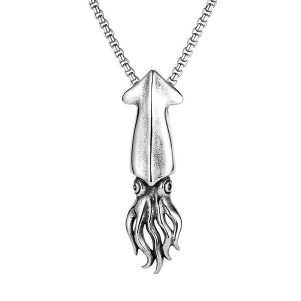 

stainless steel vintage ocs pendant necklace men's punk rock squid necklaces jewelry gift for him biker chains, Silver