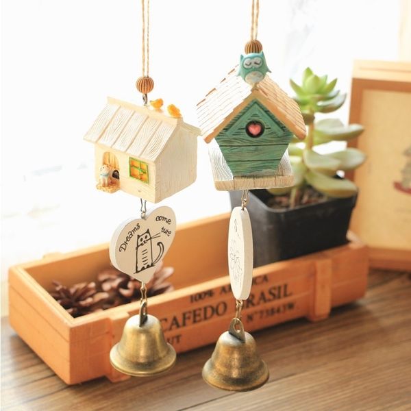 

japanese wooden cabin wind chime bedroom balcony hanging door decoration resin pendant male female students and children's