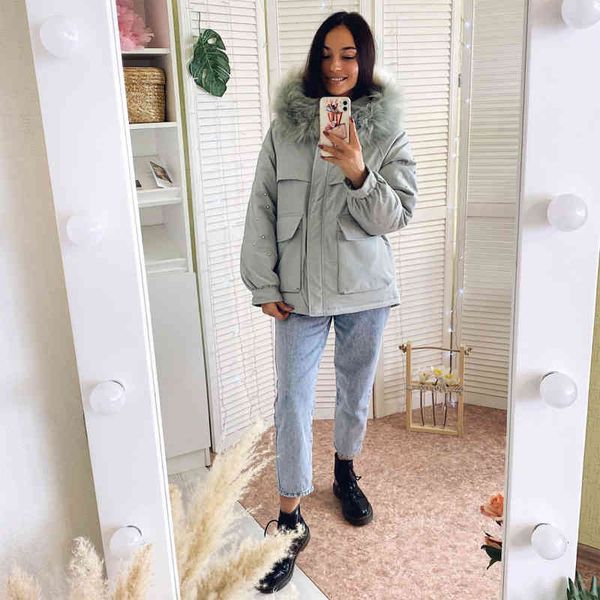 

women's down & parkas women winter -30 degrees thicker women jacket fashion fur collar hooded warm cotton coat wkyt, Black