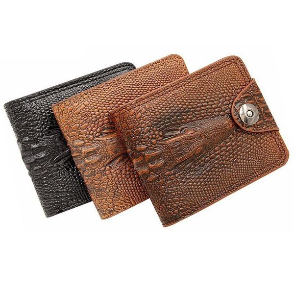 

men wallet coin purse crocodile pattern head card holder male billetera hombre design money bag carteira masculina wallets, Red;black