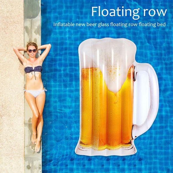 

inflatable floats & tubes air mattress giant beach sea float row beer floating bed ride-on raft swimming circle pool water party toys 182cm