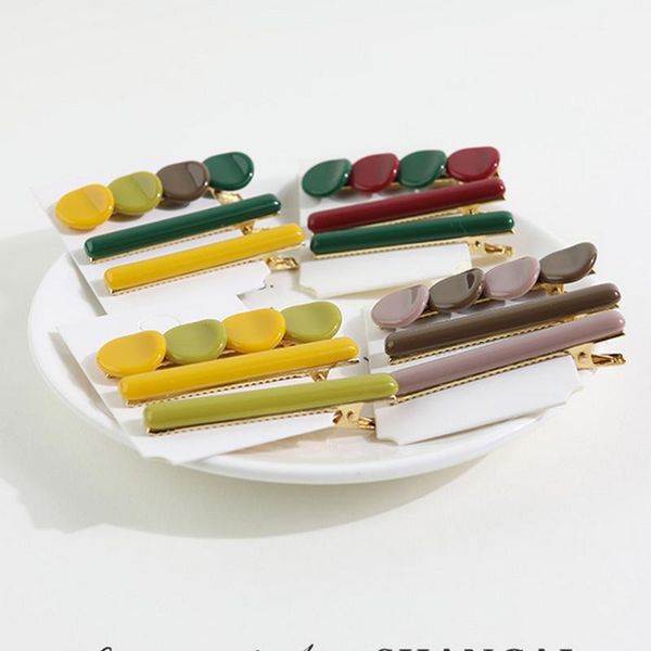 

hair clips & barrettes south korea dongdaemun headdress hairpin small fresh resin bangs clip side net red girl accessories, Golden;silver