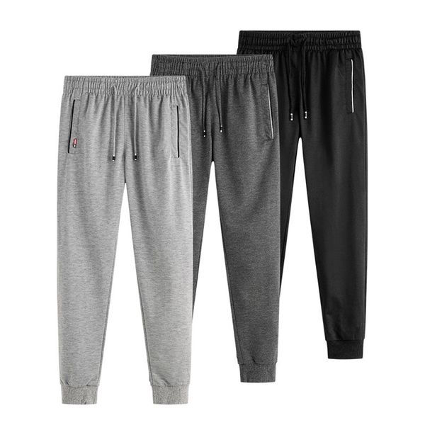 

men pants summer loose thin trousers keep cool in days causal male joggers size m to 5xl 211013, Black