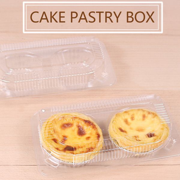 

transparent plastic packaging box for egg tart disposable puff cake container baking take-out party supplies