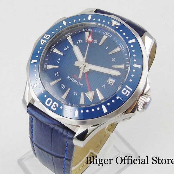 

2019 new rvs automatic men's watch date gmt function sapphire glass ceramic shelf 41mm no wizard, Slivery;brown
