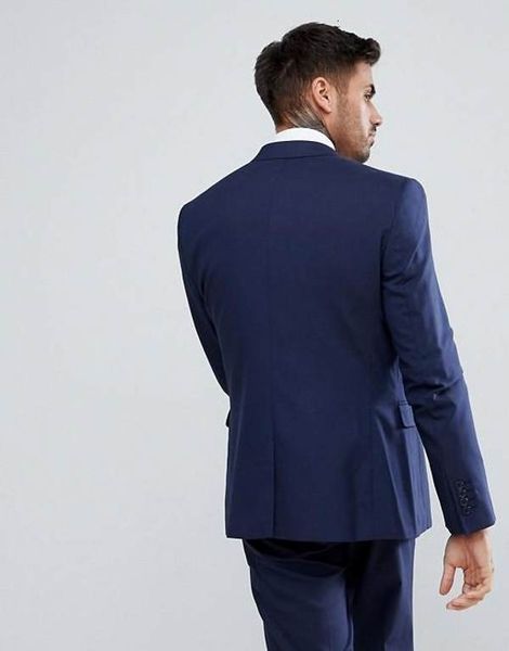 

wedding tuxedos slim fits navy blue men work suits peak lapel three pieces man business suit groom (jacket+pants+vest+tie) w1138 ev7c, Black;gray