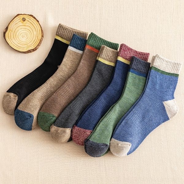 

c81 autumn winter terry socksversatile color matching rubber band men's socksbottom brushed rubber band socksmen's cotton, Black