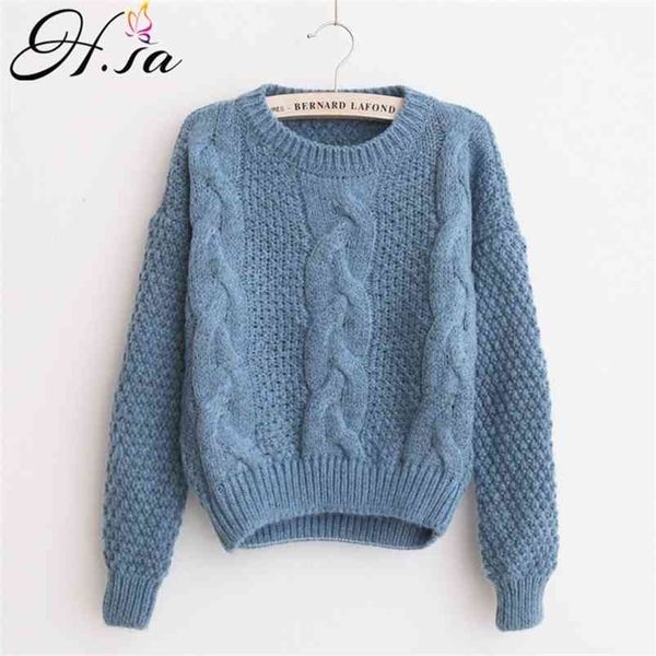 Winter warme Pullover und verdrehte Pullover Frauen beiläufige kurze feminine Strickpullover Pullover China Sueter 210430