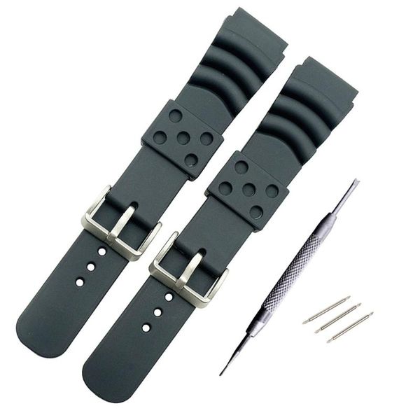 

watch bands 22mm 20mm 18mm replacement for rubber diver strap silicone band skx171/173kx779/781dal1bp diy replace, Black;brown